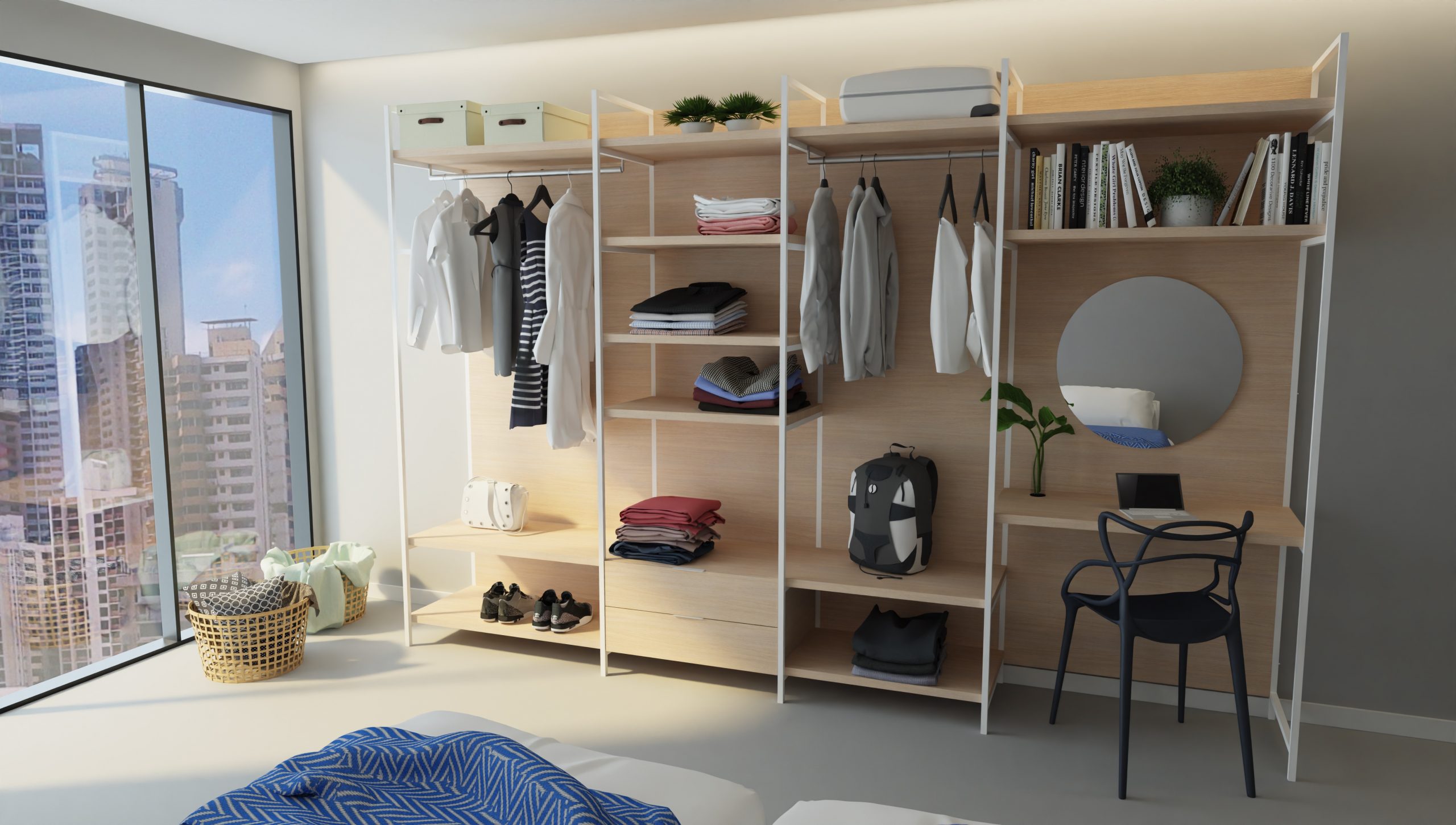 Armario City: Versatilidad y modularidad para adaptarse a tu hogar y tus necesidades, con formas ligeras y modernas.