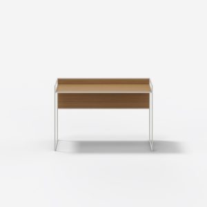Escritorio Arian: Minimalista y estilizado, con ángulos y líneas rectas.