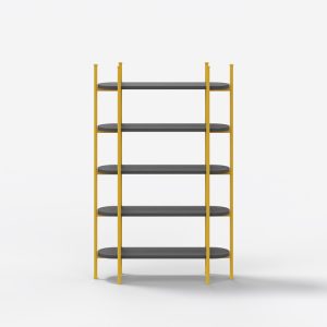 Estantería Carolina: Estilo pop art con formas llamativas y variedad de colores vibrantes.